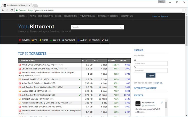  YourBittorrent website